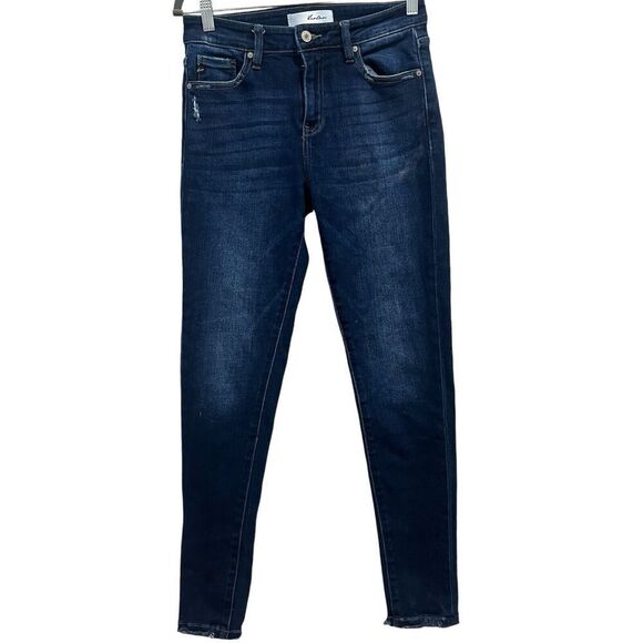 Kancan Women's Kennedy Mid Rise Dark Wash Ankle Skinny Jeans Size 7 / 27 - Picture 2 of 8